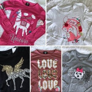 Lot of 5 Girl’s Long Sleeve Shirts, size 7/8